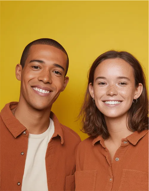 Two colleagues smiling together, representing a hire that worked out.